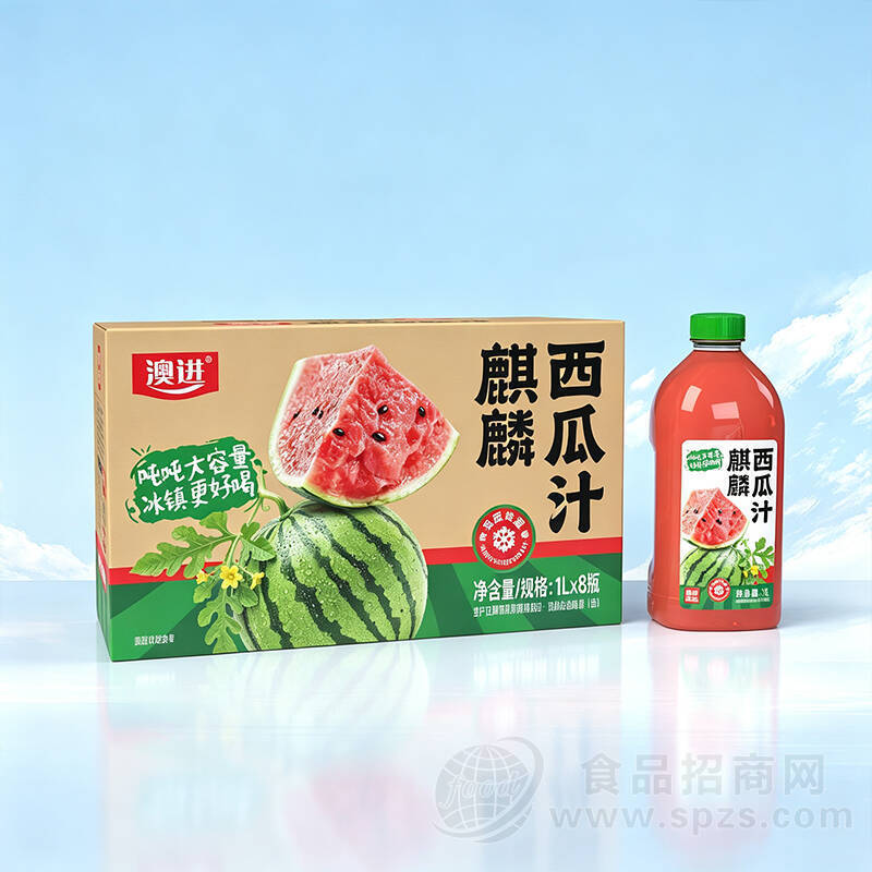 澳进麒麟西瓜汁1Lx8瓶