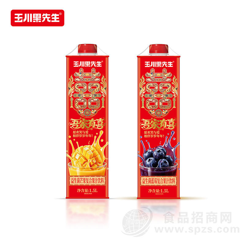 玉川果先生吾家有喜益生菌复合果汁饮料1.5L