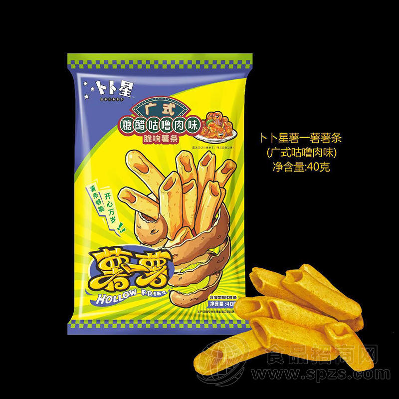 卜卜星广式糖醋咕噜肉味薯条40克