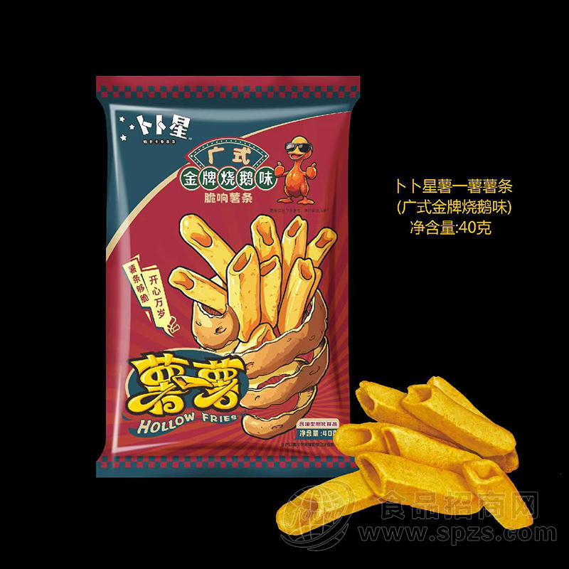 卜卜星广式金牌烧鹅味薯条40克