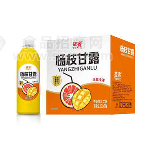 益客杨枝甘露无菌冷灌牛奶果汁饮品1.25Lx6瓶