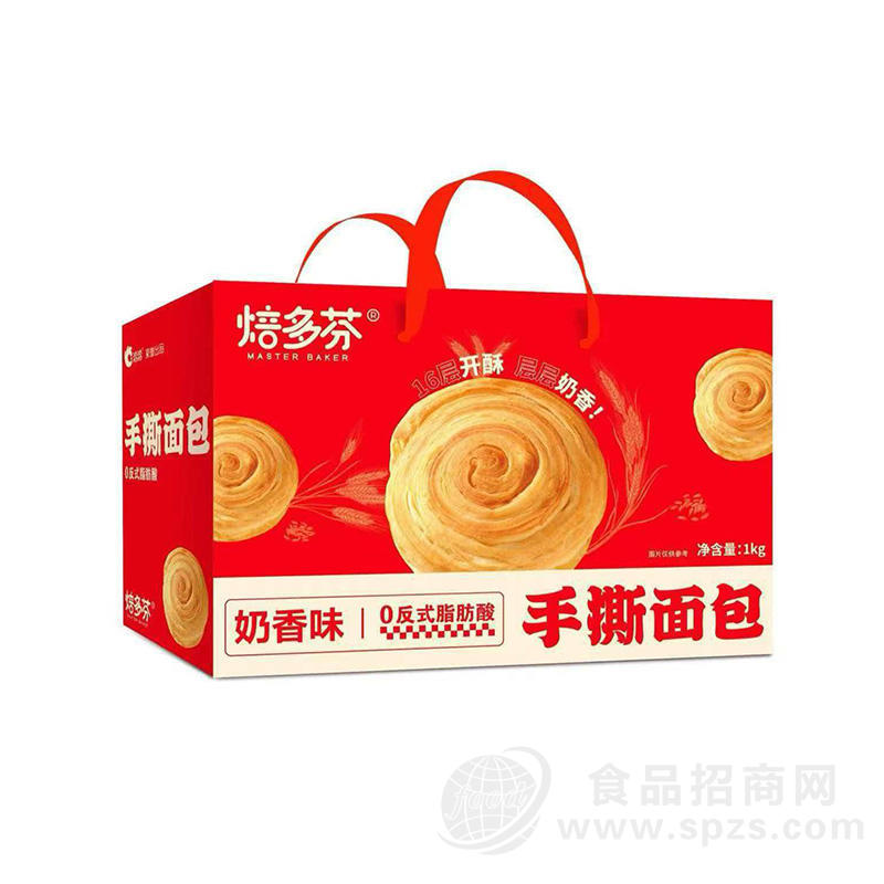 焙多芬手撕面包奶香味1千克礼盒装
