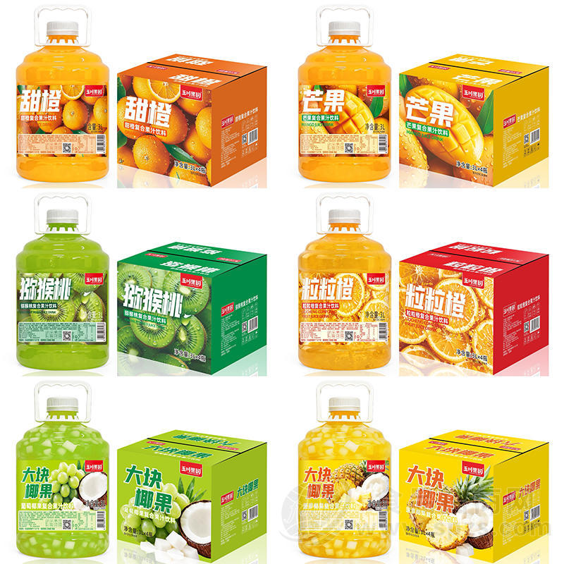 玉川果园大桶装3L×4复合果汁饮料系列招商