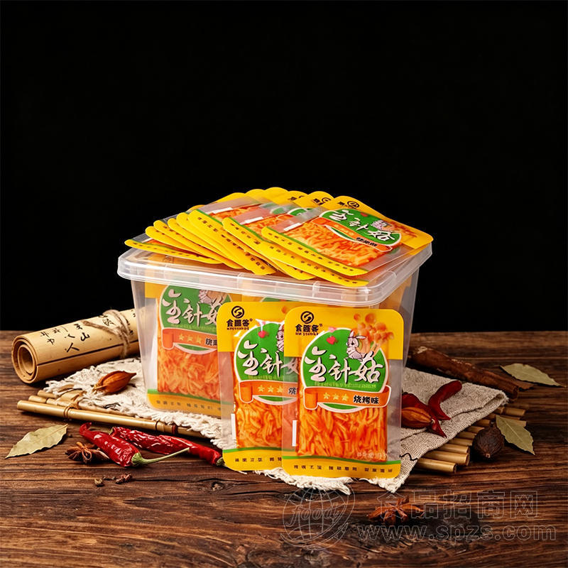 食菌客金针菇烧烤味休闲食品盒装
