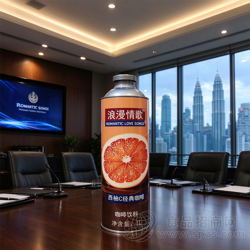浪漫情歌西柚C经典咖啡饮料1L罐装饮料