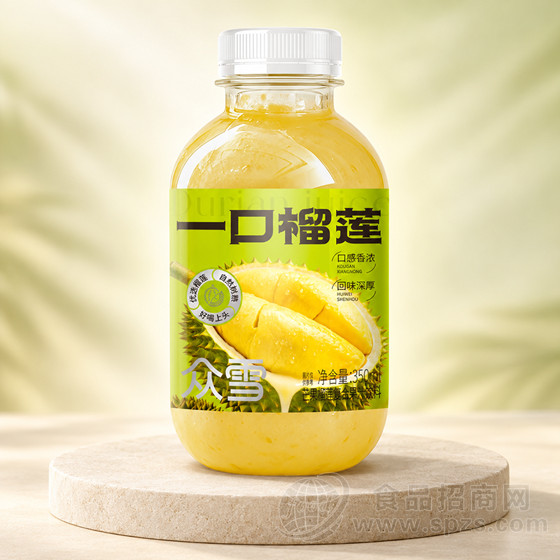 众雪一口榴莲芒果榴莲复合果汁饮料350ml