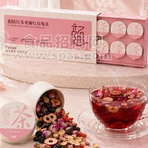 桑葚红参重瓣红玫瑰茶