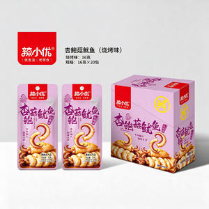 辣小优杏鲍菇鱿鱼烧烤味休闲食品16克x20包