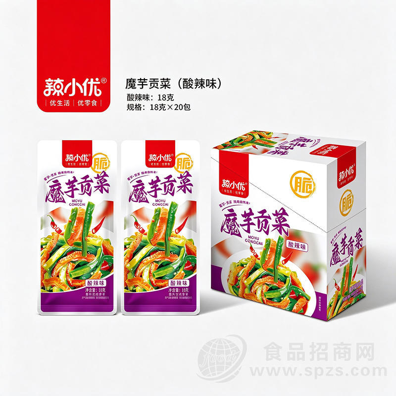 辣小优魔芋贡菜酸辣味休闲食品18克x20包