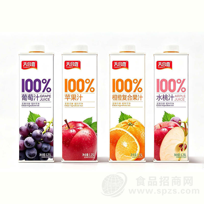 天合露100%果汁饮料1.25L多种口味