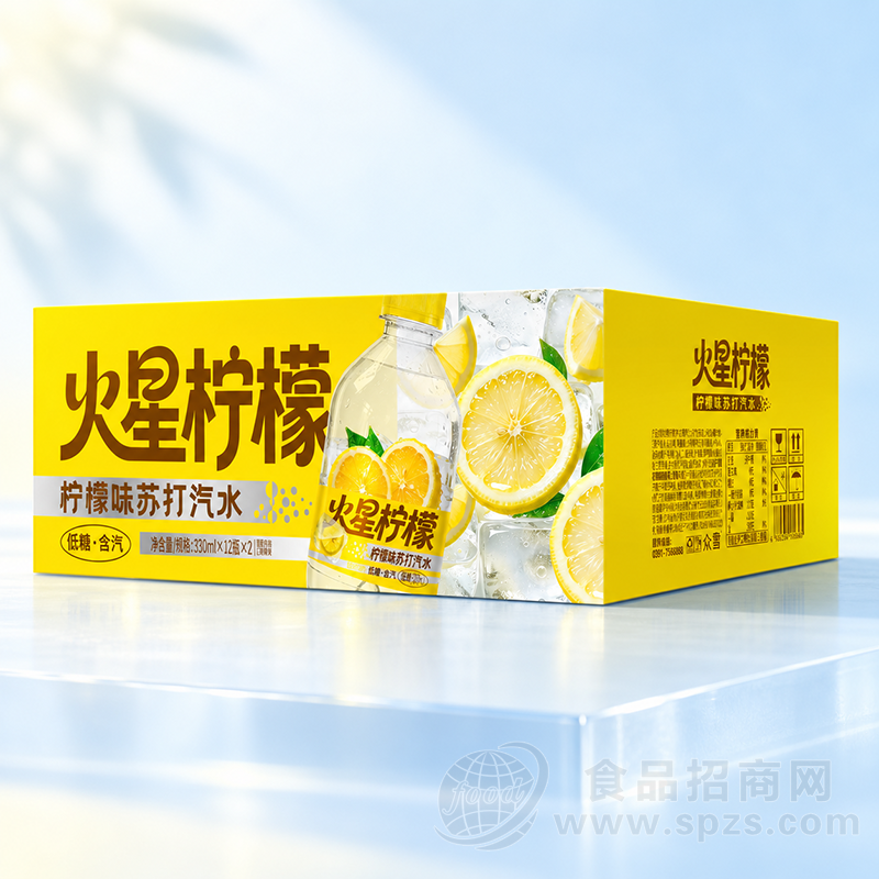 火星柠檬柠檬味苏打汽水330mlx12瓶x2