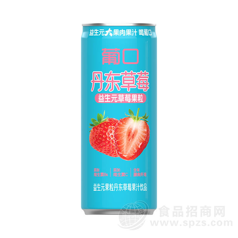 葡口益生元果粒丹东草莓果汁饮品320ml