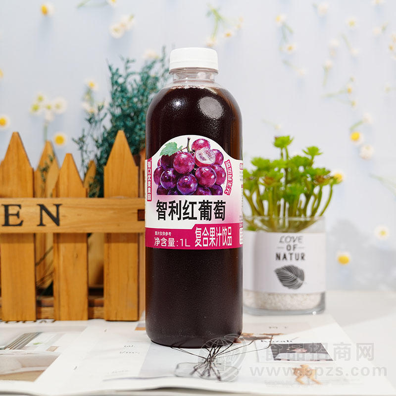 葡口优果果园智利红葡萄复合果汁饮料1L