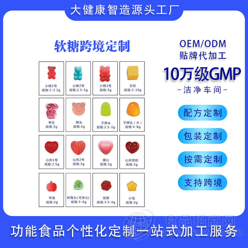 山东济宁软糖代加工亚马逊出口TK爆款定制小熊软糖生产工厂
