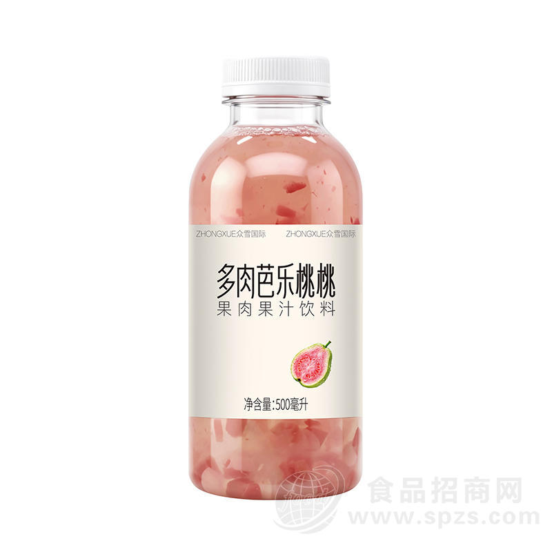 众雪多肉芭乐桃桃果肉果汁饮料500ml