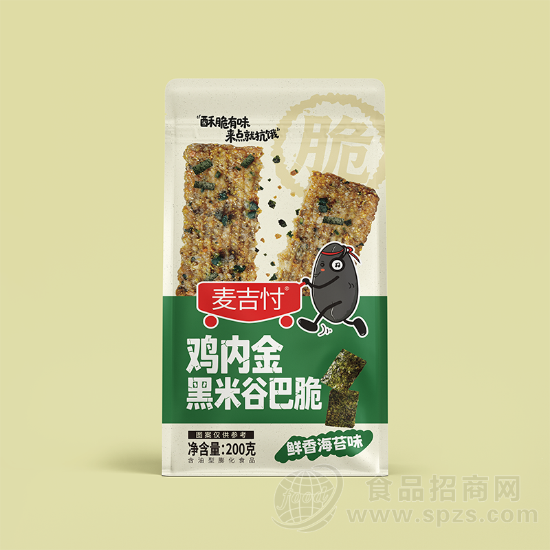 麦吉忖鸡内金黑米谷巴脆鲜香海苔味200克锅巴
