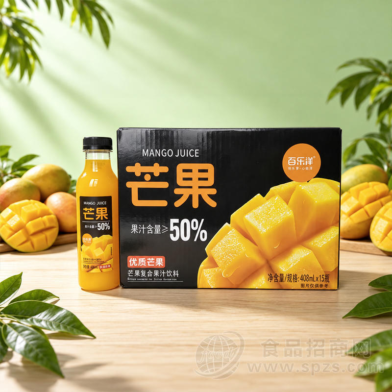 百乐洋芒果复合果汁饮料408mlx15瓶