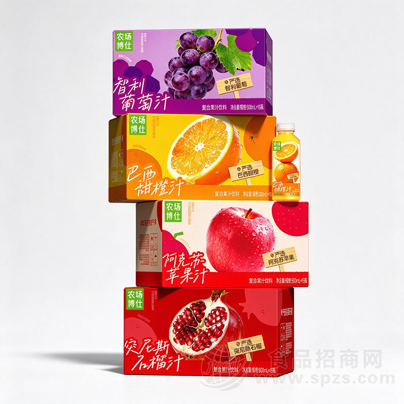 农场博仕水果味复合果汁饮料500mlx15瓶箱装