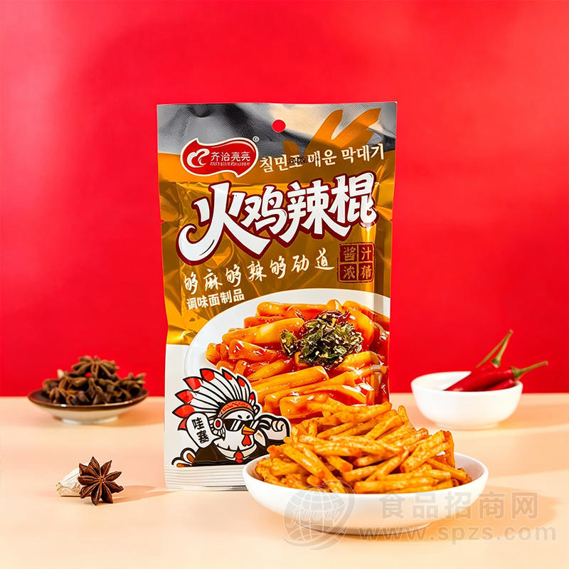 齐治亮亮火鸡辣棍调味面制品辣条休闲零食