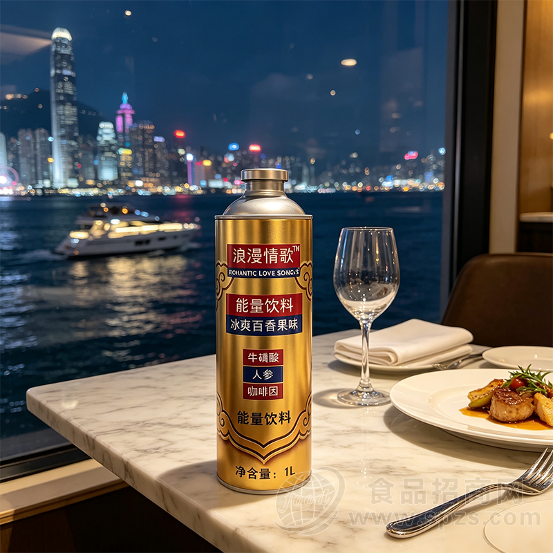 浪漫情歌能量饮料冰爽百香果味罐装能量饮料1L