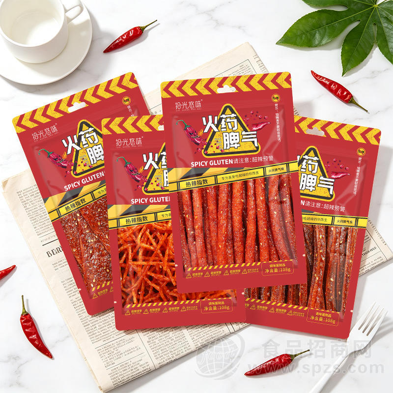 拾光悠味火药脾气系列108克辣条辣丝休闲食品