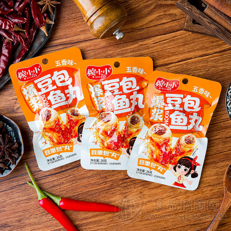 婉小小爆浆豆包鱼丸五香味26克休闲零食