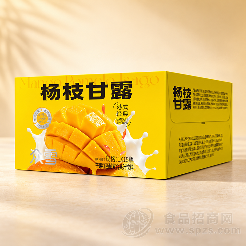 众雪杨枝甘露芒果红西柚复合果汁饮料15瓶箱装