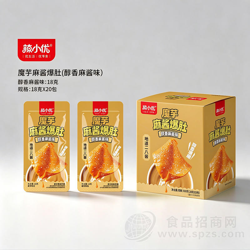 辣小优魔芋麻酱爆肚醇香麻酱味18克x20包休闲食品