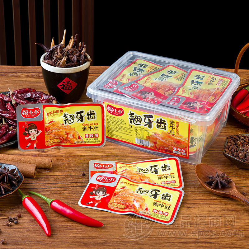 婉小小翘牙齿素牛肚魔芋制品香辣味50包