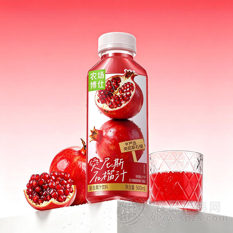 农场博仕突尼斯石榴汁复合果汁饮料500ml